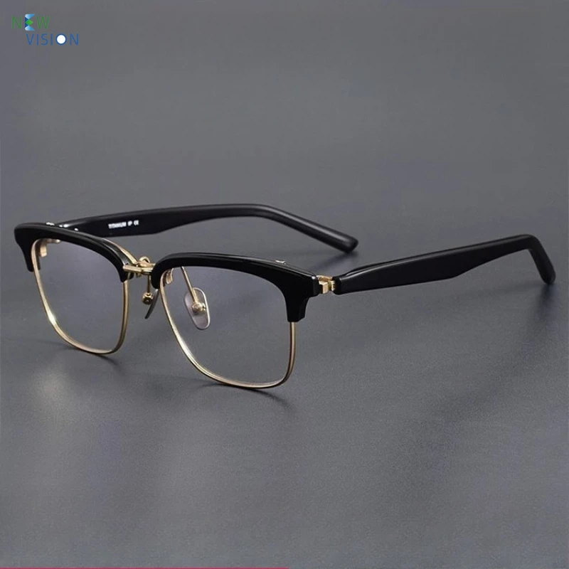 New Folding Design Eyebrow Line Large Face Men Half Frame Glasses Acetate Titanium Frame Support Anti Blue Light Myopia Lenses
New Folding Design Eyebrow Line Large Face Men Half Frame Glasses Acetate Titanium Frame Support Anti Blue Light Myopia Lenses