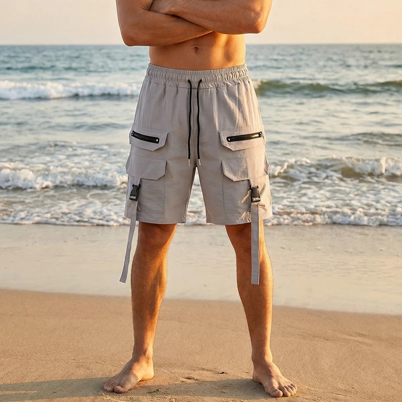 Stylish Mens Loose Straight Cargo Shorts Outdoor Casual Patchwork Multi Pocket Bottoms Men Spring Summer Fashion Lace-up Shorts
Stylish Mens Loose Straight Cargo Shorts Outdoor Casual Patchwork Multi Pocket Bottoms Men Spring Summer Fashion Lace-up Shorts