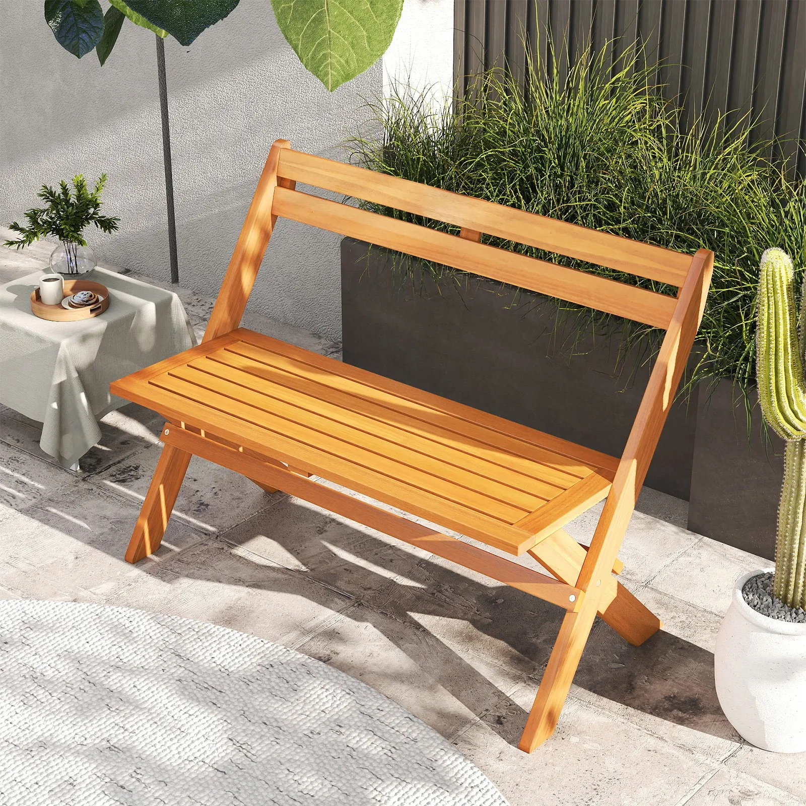 Foldable Outdoor Bench 2-Person Acacia Wood Patio Garden Bench Outside Loveseat
Foldable Outdoor Bench 2-Person Acacia Wood Patio Garden Bench Outside Loveseat