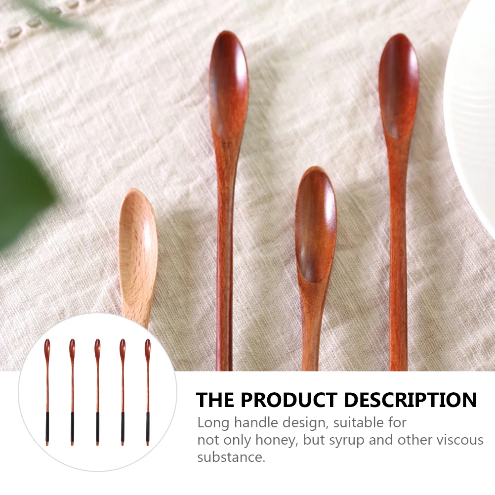 5 Pcs Honey Spoon Long Handle Wooden Mixing Drink Stirring Spoons Kitchen Drink Stirring Spoon Barware Gift 
5 Pcs Honey Spoon Long Handle Wooden Mixing Drink Stirring Spoons Kitchen Drink Stirring Spoon Barware Gift