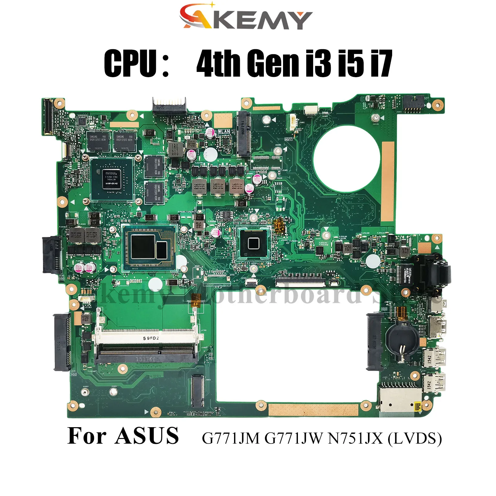 G771JM Laptop Motherboard For ASUS ROG G771J G771JM N751JX G771JW (LVDS) N751JK Mainboard With i3 i5 i7 CPU 100% tests OK stk
G771JM Laptop Motherboard For ASUS ROG G771J G771JM N751JX G771JW (LVDS) N751JK Mainboard With i3 i5 i7 CPU 100% tests OK stk