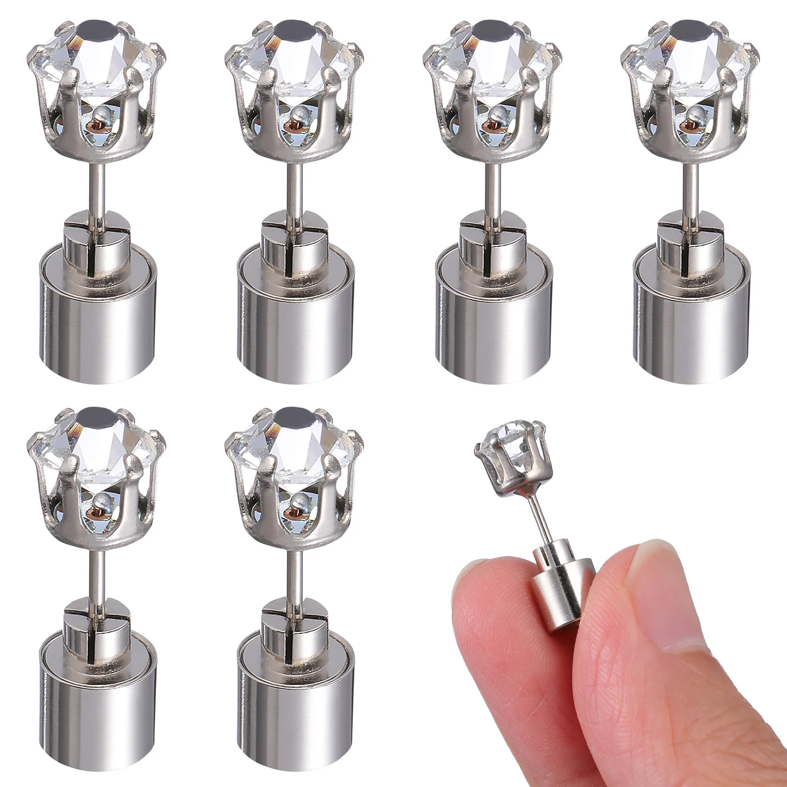 7pcs Light Up Led Earrings Studs Glowing Flashing Stainless Steel Ear For Night Party Concert Dance Club Unisex Accessories
7pcs Light Up Led Earrings Studs Glowing Flashing Stainless Steel Ear For Night Party Concert Dance Club Unisex Accessories