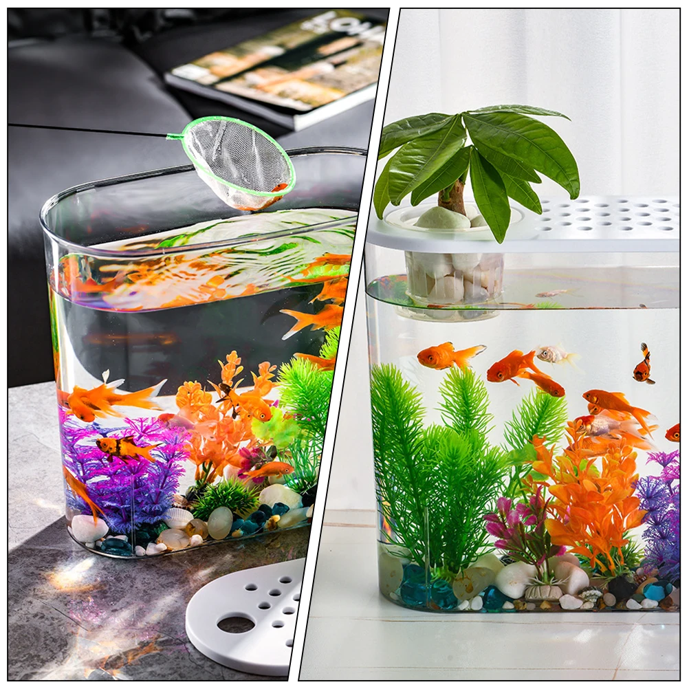 Desktop Ornamental Tank Small Fish Bowls Goldfish Tropical Plastic Aquarium Tanks Decoration with Lid Office
Desktop Ornamental Tank Small Fish Bowls Goldfish Tropical Plastic Aquarium Tanks Decoration with Lid Office