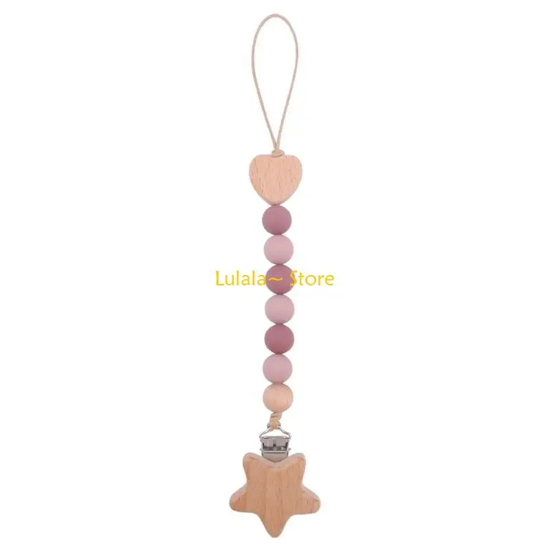 Y4QA Wooden Bead Pacifier Clips Silicone Dummy Chain Holder Newborn Soother Chains
Y4QA Wooden Bead Pacifier Clips Silicone Dummy Chain Holder Newborn Soother Chains