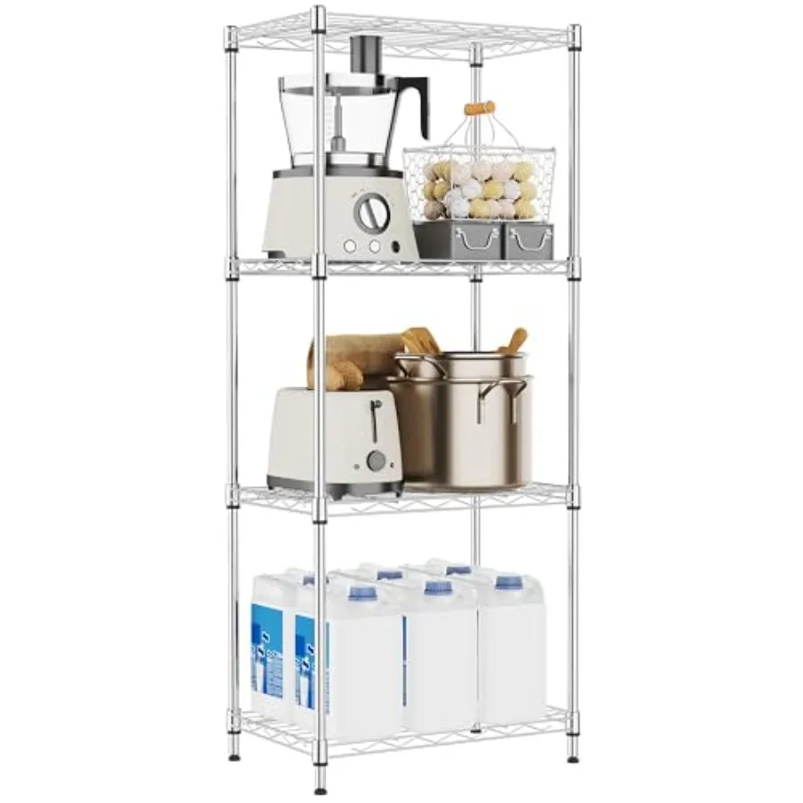 4 Tiers Shelf Metal Storage Shelves Wire Rack Closet Organizers with Wheel for Garage Kitchen Bathroom Laundry 11.8" D x 17.7"
4 Tiers Shelf Metal Storage Shelves Wire Rack Closet Organizers with Wheel for Garage Kitchen Bathroom Laundry 11.8" D x 17.7"