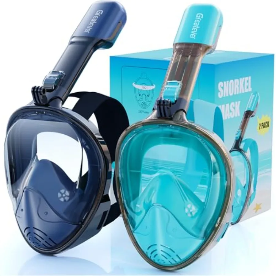 Full Face Snorkel Mask for Family Snorkeling Trips, Silicone, Blue, Anti-Fog Anti-Leak with Dry Top Breathing System and Detach
Full Face Snorkel Mask for Family Snorkeling Trips, Silicone, Blue, Anti-Fog Anti-Leak with Dry Top Breathing System and Detach