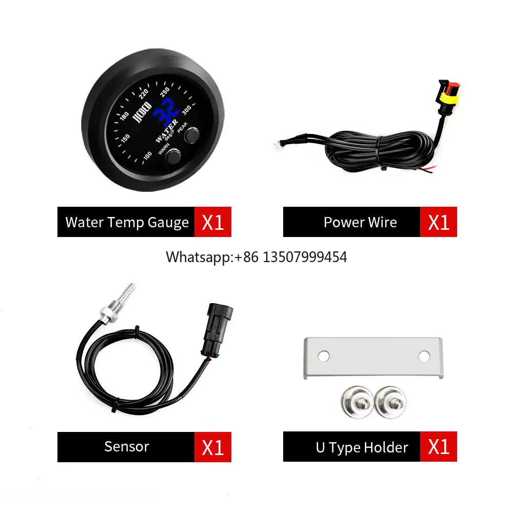 52MM Auto 12v/24v Ultra-thin Water Temperature Gauge With 1/8 Npt Sensor Car Digital Meter Red Display Temp 100-300F(40~187C)
52MM Auto 12v/24v Ultra-thin Water Temperature Gauge With 1/8 Npt Sensor Car Digital Meter Red Display Temp 100-300F(40~187C)