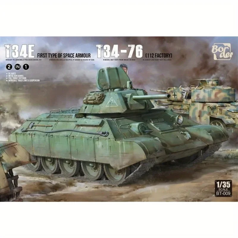 Border BT-009 1/35 T34E FIRST TYPE OF SPACE ARMOR T34-76 2IN1 Assemble Plastic Model Kit
Border BT-009 1/35 T34E FIRST TYPE OF SPACE ARMOR T34-76 2IN1 Assemble Plastic Model Kit
