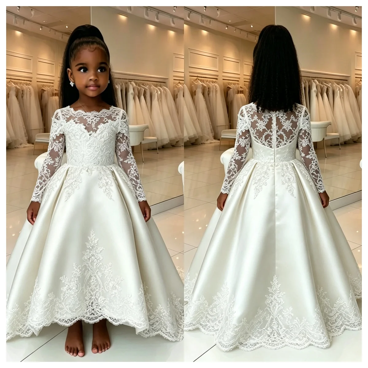 Girls Lace Long Sleeve Pageant Dresses 2026 Elegant Hand Embroidered Satin Trailing Flower Girl Dresses Girls Wedding Party
Girls Lace Long Sleeve Pageant Dresses 2026 Elegant Hand Embroidered Satin Trailing Flower Girl Dresses Girls Wedding Party