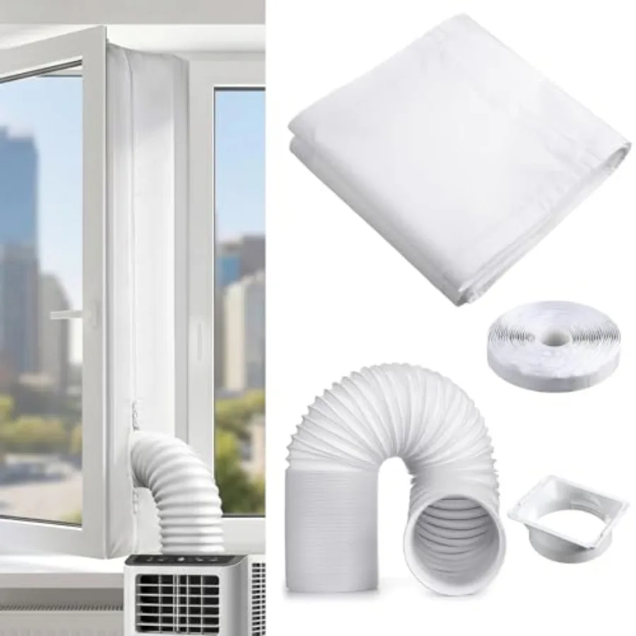 Outus Portable Ac Window Vent Kit with 5.9" Exhaust Hose 79" Long,157" Window Seal Cloth and Square Coupler, Universal Air Cond
Outus Portable Ac Window Vent Kit with 5.9" Exhaust Hose 79" Long,157" Window Seal Cloth and Square Coupler, Universal Air Cond