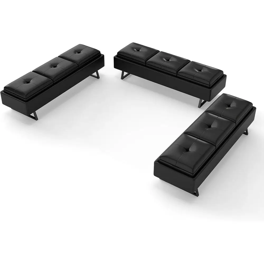 3-Seat Leather Waiting Room Bench with Cushion, Upholstered Seating for Office Lobby, Suitable for Shop or Snack Area, Set of 3,
3-Seat Leather Waiting Room Bench with Cushion, Upholstered Seating for Office Lobby, Suitable for Shop or Snack Area, Set of 3,