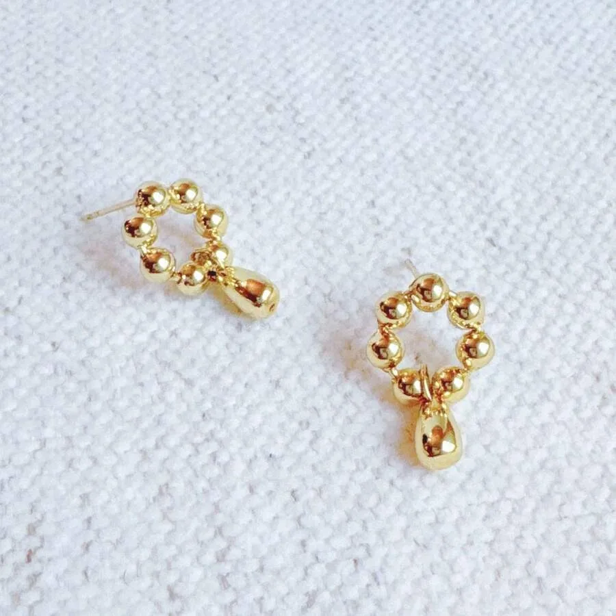 Golden Ball Petal Drop Earrings Women Girls Dainty Floral Earring Gold Plated Bridal Wedding Party Jewelry
Golden Ball Petal Drop Earrings Women Girls Dainty Floral Earring Gold Plated Bridal Wedding Party Jewelry