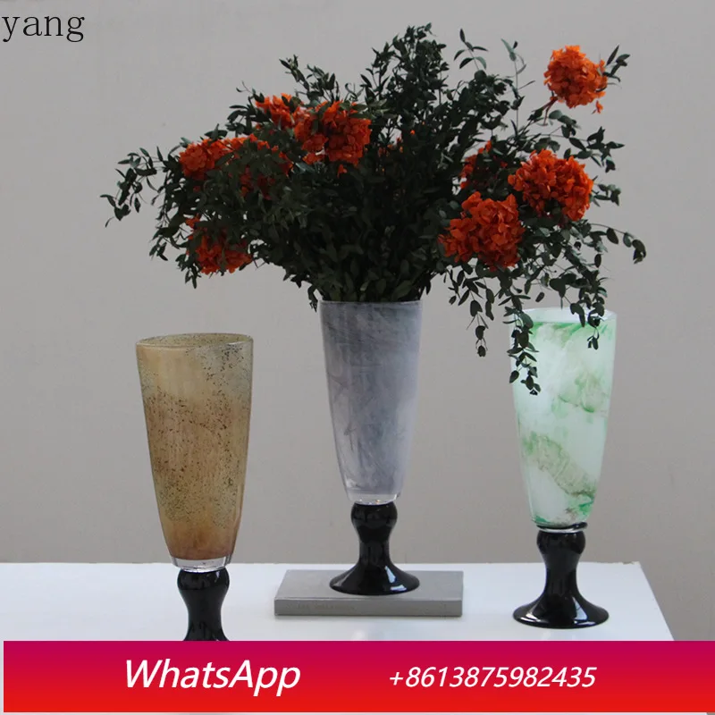 LMM high-footed glazed vase atmosphere high-end art flower vase
LMM high-footed glazed vase atmosphere high-end art flower vase