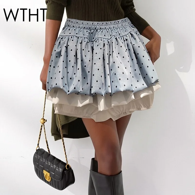 WTHT 2026 Spring New Fashion Women's Polka Dot Print Mini Skirts Trendy Elastic High Waist A-line Skirt Female 1LS3002
WTHT 2026 Spring New Fashion Women's Polka Dot Print Mini Skirts Trendy Elastic High Waist A-line Skirt Female 1LS3002
