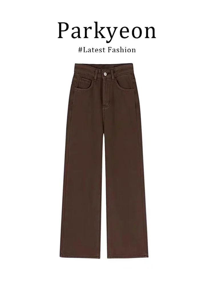 Retro Korean Coffee Color Fleece Lined Straight Leg Jeans Women's Autumn Winter High Waist Slim Fit Floor Length Pants
Retro Korean Coffee Color Fleece Lined Straight Leg Jeans Women's Autumn Winter High Waist Slim Fit Floor Length Pants