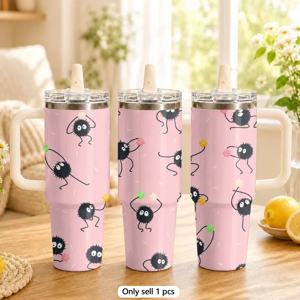 Soot Sprites Pattern Vacuum Flasks 40oz Stainless Steel Tumbler with Handle Straw Lid Vacuum Insulated Double Wall Leak Proof
Soot Sprites Pattern Vacuum Flasks 40oz Stainless Steel Tumbler with Handle Straw Lid Vacuum Insulated Double Wall Leak Proof