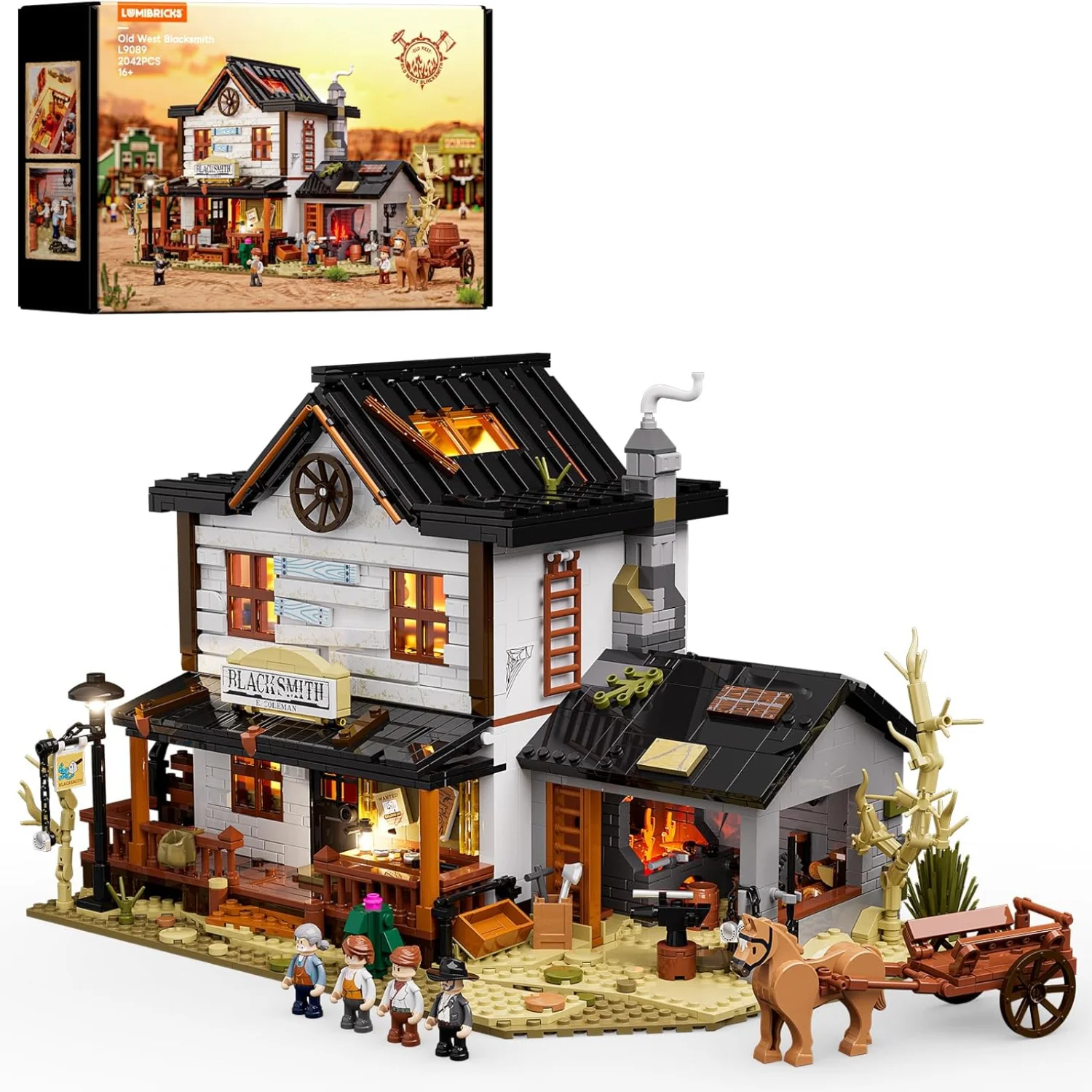 Lumibricks Wild West Blacksmith Lighting Building-Bricks Set Western Forge House 2042 Pcs Collection Display Set for West Lovers
Lumibricks Wild West Blacksmith Lighting Building-Bricks Set Western Forge House 2042 Pcs Collection Display Set for West Lovers