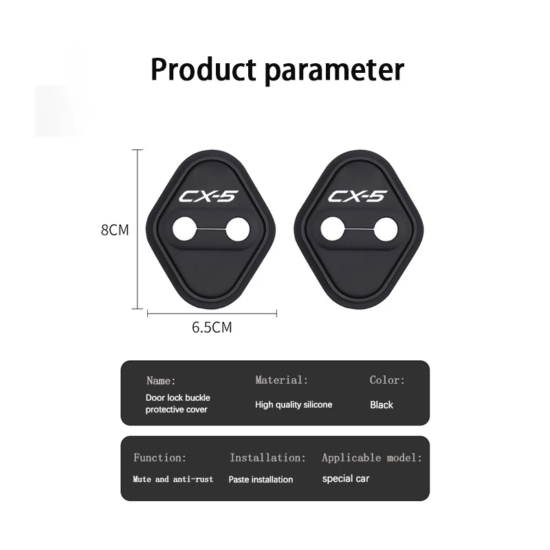 2pcs Silicone Car Door Lock Protective Cover Thickened Anti Collision Car Door Lock Buffer Shock Absorber Cover for MAZDA CX-3
2pcs Silicone Car Door Lock Protective Cover Thickened Anti Collision Car Door Lock Buffer Shock Absorber Cover for MAZDA CX-3