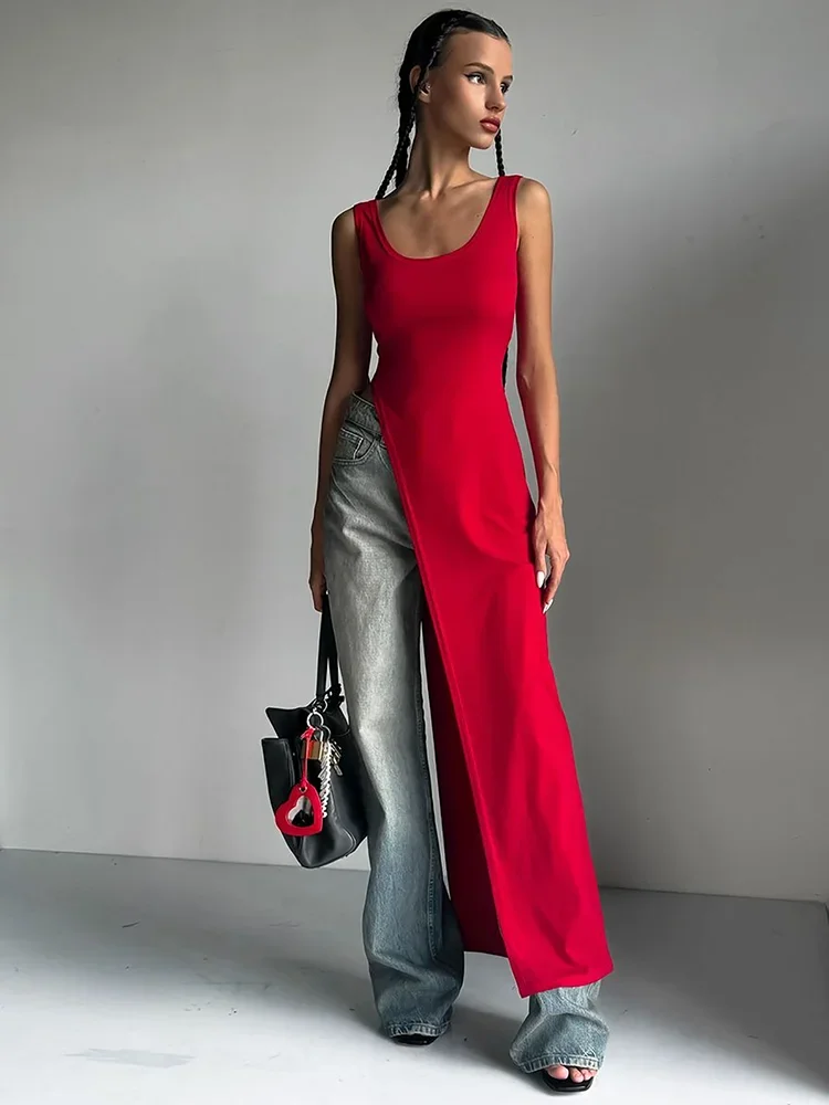 2025 Sexy Sleeveless Side High Split Dress Solid Backless Women Midi Dresses Summer Party Club Streetwear Clothes Y2K
2025 Sexy Sleeveless Side High Split Dress Solid Backless Women Midi Dresses Summer Party Club Streetwear Clothes Y2K