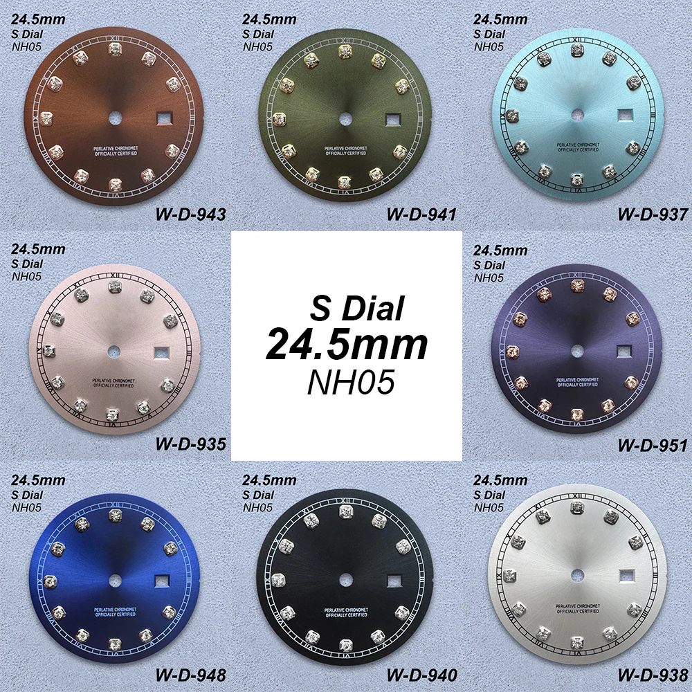 24.5mm S Logo Diamond Dial Fit NH05 Japanese Automatic Movement High-Quality Sunray Dial Watch Modified Accessories
24.5mm S Logo Diamond Dial Fit NH05 Japanese Automatic Movement High-Quality Sunray Dial Watch Modified Accessories