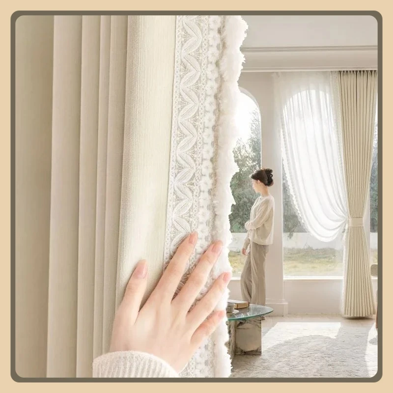 French Cream Style Curtains for Bedroom and Living Room High-end White Cloud Velvet Thick Chenille Blackout Curtains Customized
French Cream Style Curtains for Bedroom and Living Room High-end White Cloud Velvet Thick Chenille Blackout Curtains Customized