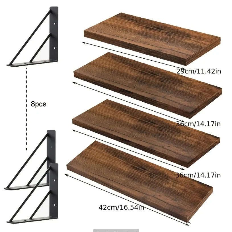 4pc Floating Wall Shelves, Black Wall Shelves Various Sizes Suitable for Living Room, Bathroom, Bedroom, Kitchen, And Home Decor
4pc Floating Wall Shelves, Black Wall Shelves Various Sizes Suitable for Living Room, Bathroom, Bedroom, Kitchen, And Home Decor