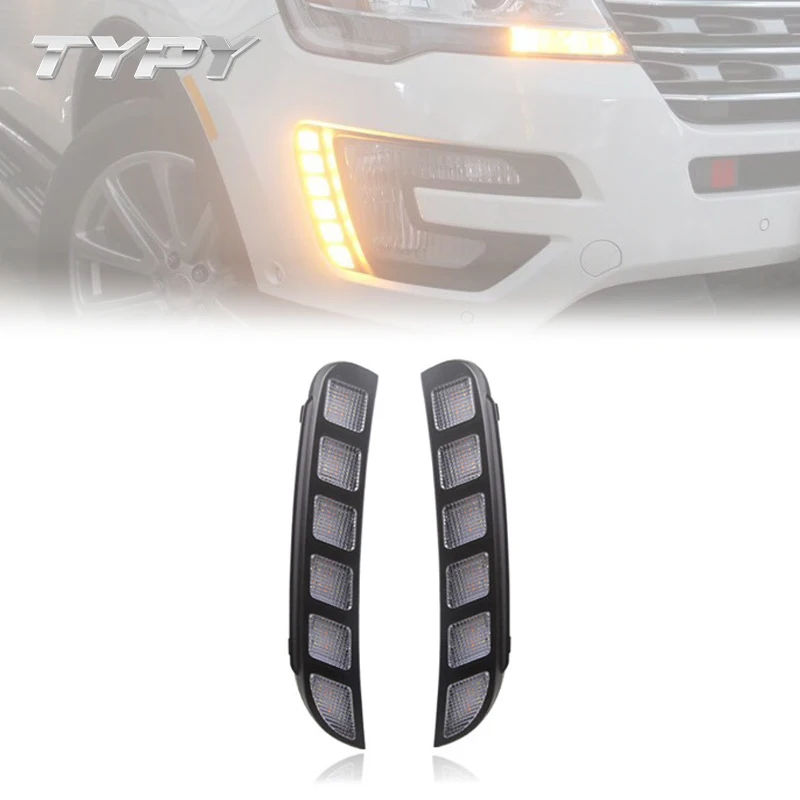 Car Modified LED DRL Daytime Running Light With Yellow Turning Signal For Ford EXPLORER 2016 2017 2018
Car Modified LED DRL Daytime Running Light With Yellow Turning Signal For Ford EXPLORER 2016 2017 2018