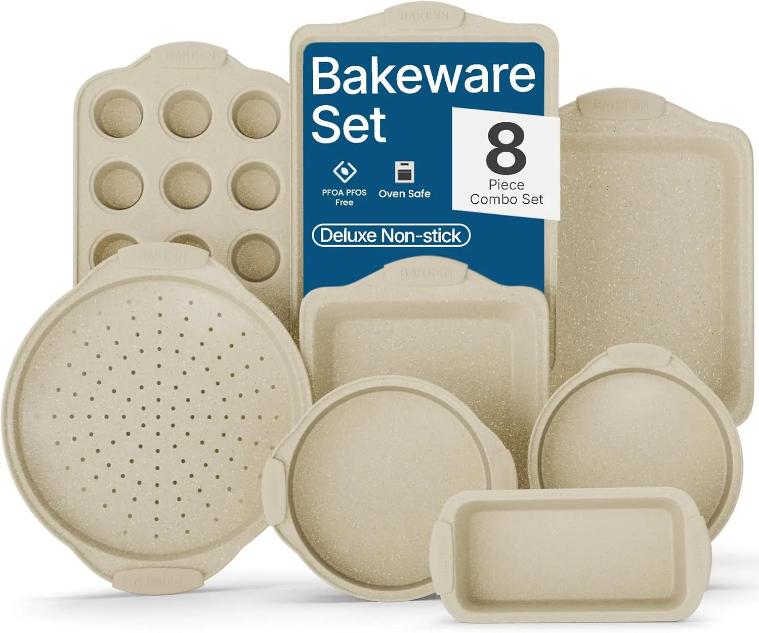 8-Piece Nonstick Carbon Steel Bakeware Set with Cool-Touch Silicone Handles
8-Piece Nonstick Carbon Steel Bakeware Set with Cool-Touch Silicone Handles