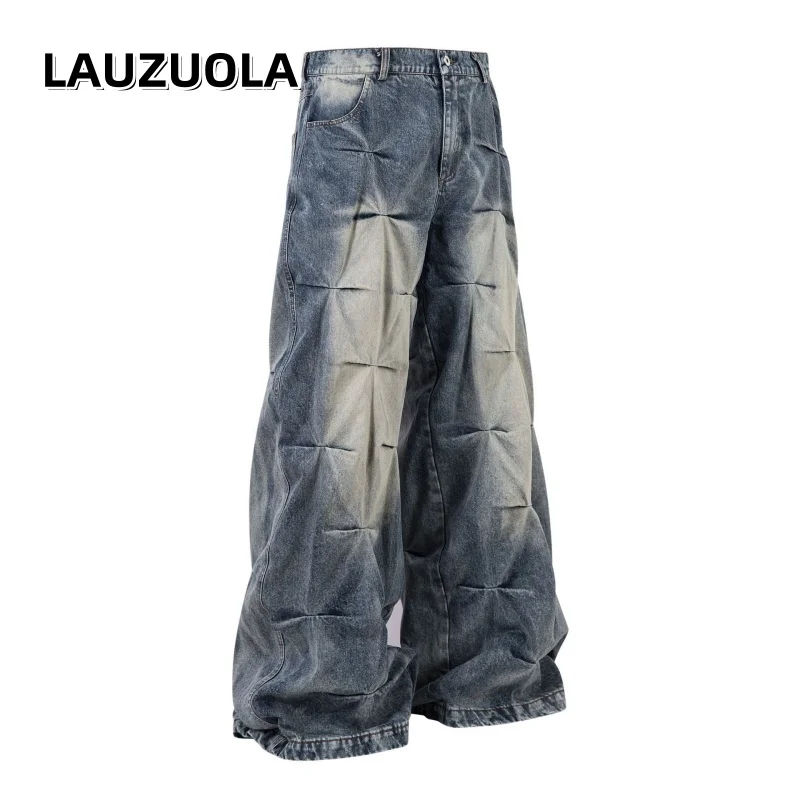 High Quality Luxury Streetwear Shaped Ruched Washed Jeans Men Wide-Leg Trousers Hip-hop Papper Man Pants
High Quality Luxury Streetwear Shaped Ruched Washed Jeans Men Wide-Leg Trousers Hip-hop Papper Man Pants