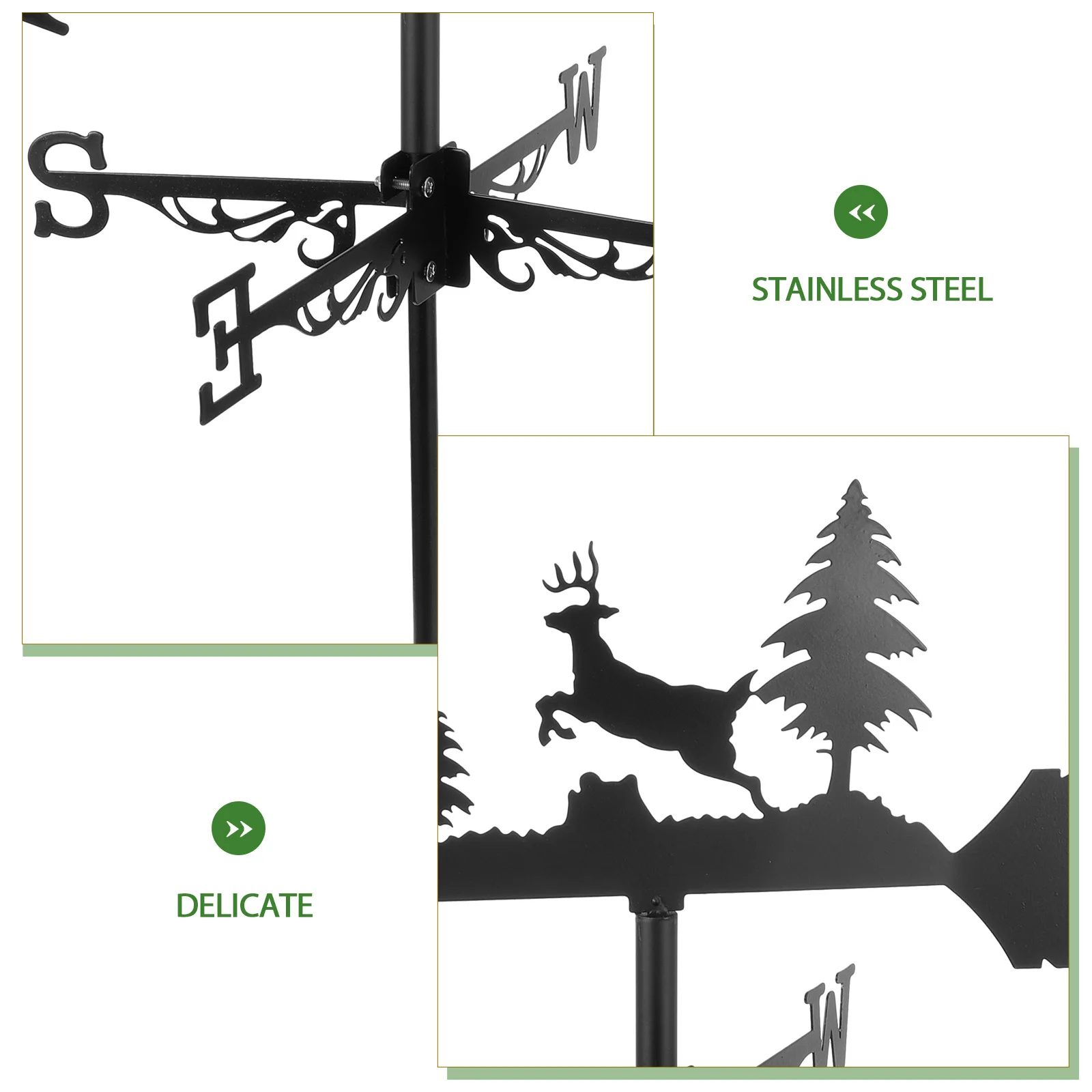 Deer Weathervane Stainless Steel Wind Vane For Yard Garden Decoration Outdoor Metal Roof Mount Weather Vanes Iron Wind 
Deer Weathervane Stainless Steel Wind Vane For Yard Garden Decoration Outdoor Metal Roof Mount Weather Vanes Iron Wind