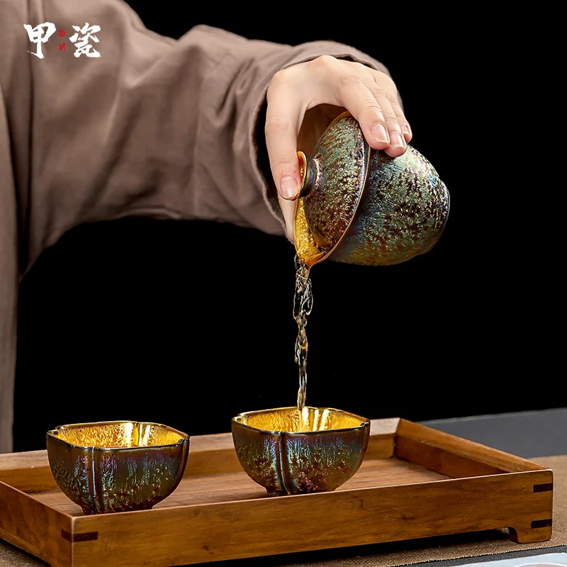 Gilding Quick Cup Portable Travel Tea Set Suit One Pot Two Cups Ceramic Gaiwan Home Gift
Gilding Quick Cup Portable Travel Tea Set Suit One Pot Two Cups Ceramic Gaiwan Home Gift