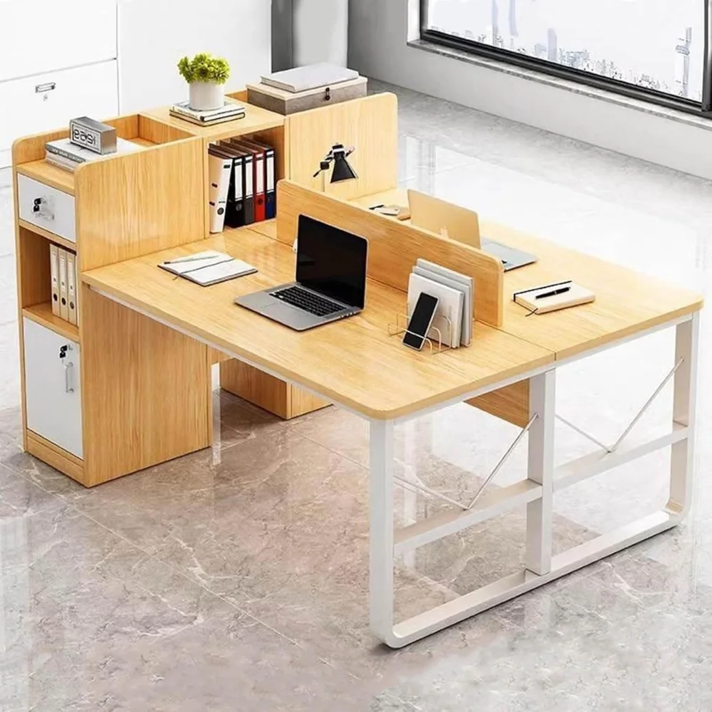 Two Person Desk with Drawers,Double Computer Desk with Partition,Large Wooden Study Table with Storage Cabinet
Two Person Desk with Drawers,Double Computer Desk with Partition,Large Wooden Study Table with Storage Cabinet