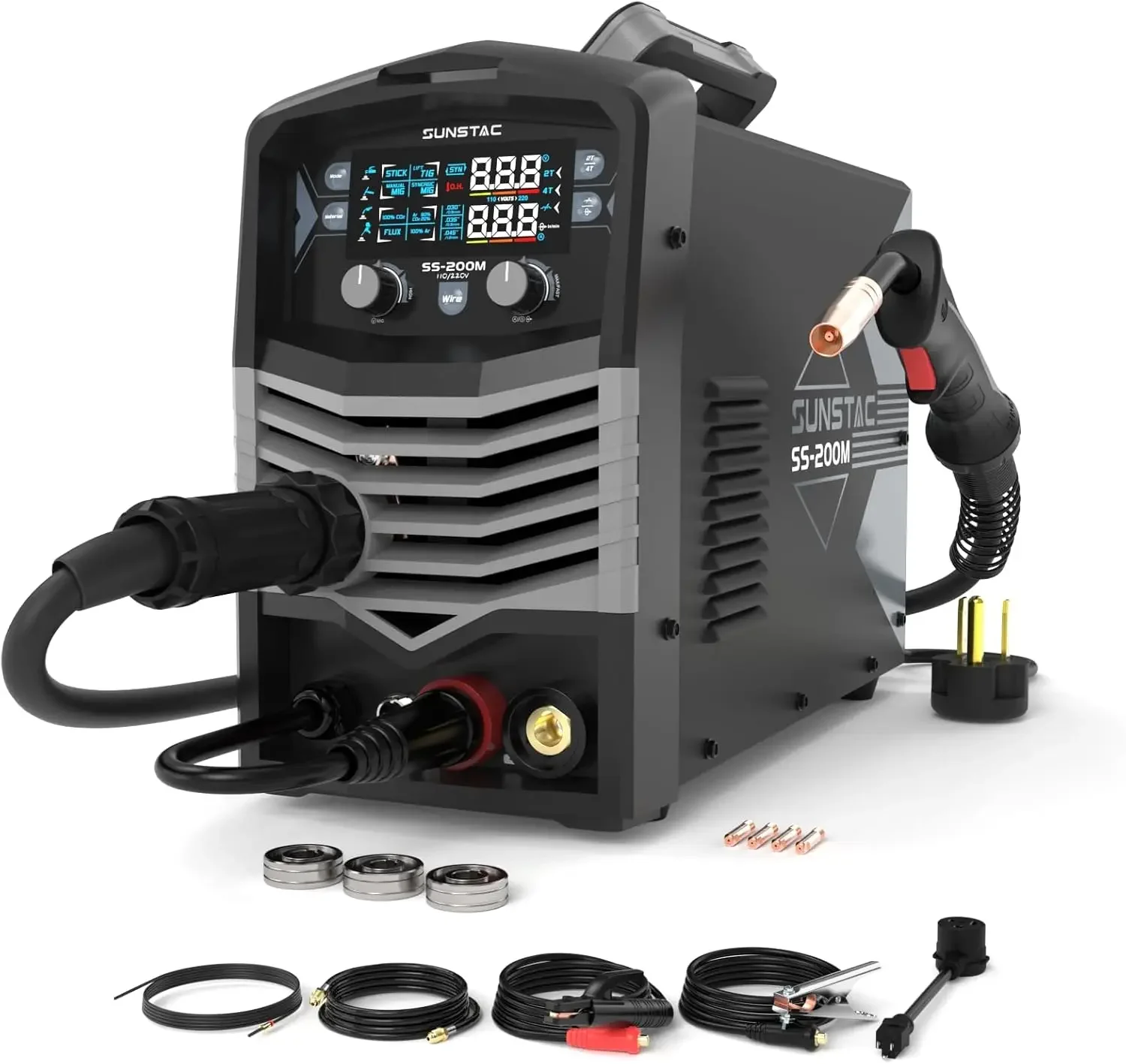 Mig Welder 200a Duo Voltage 5 In 1 Aluminum Mig Welder Mig Flux Core Spool Gun Lift Tig Stick Igbt Inverter Welder Synergic Cont
Mig Welder 200a Duo Voltage 5 In 1 Aluminum Mig Welder Mig Flux Core Spool Gun Lift Tig Stick Igbt Inverter Welder Synergic Cont