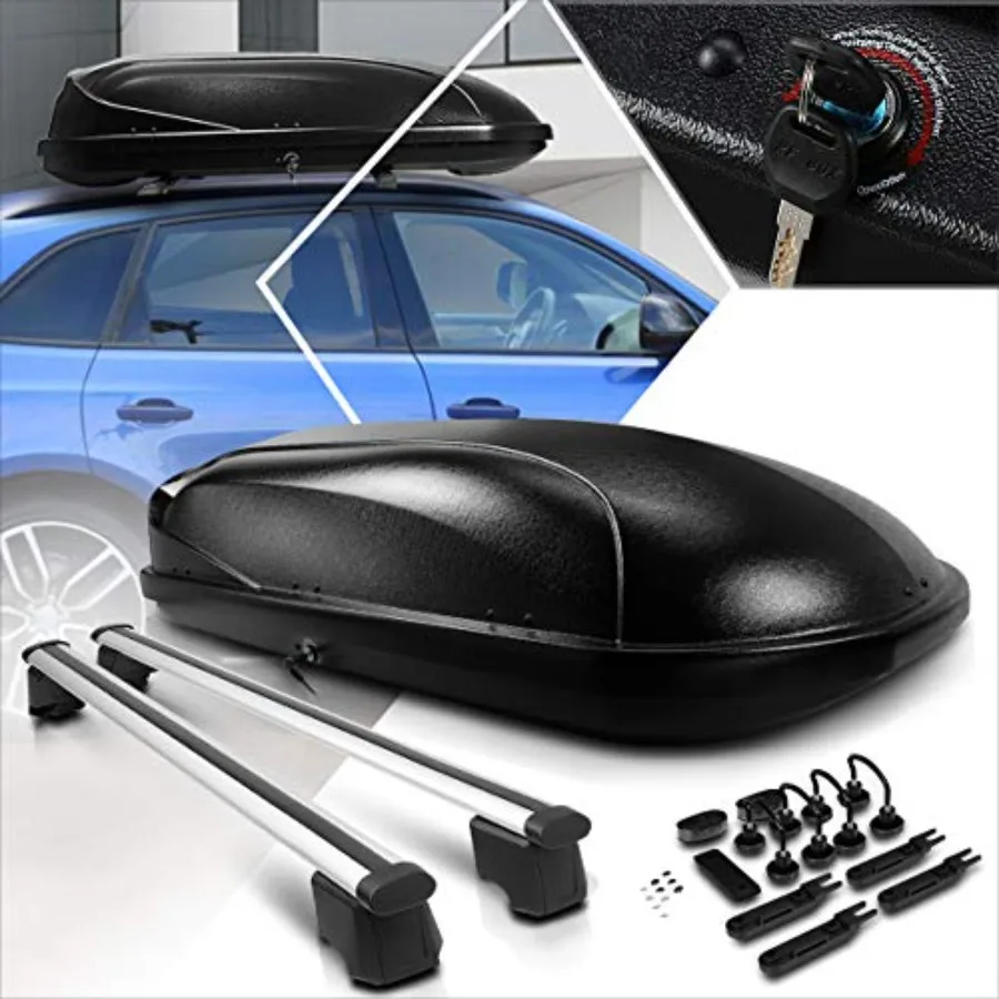 Aluminum Roof Rack Cross Bars Rails + Black Rooftop Cargo Carrier Box w/Keys Compatible with 09-16 Audi Q5
Aluminum Roof Rack Cross Bars Rails + Black Rooftop Cargo Carrier Box w/Keys Compatible with 09-16 Audi Q5