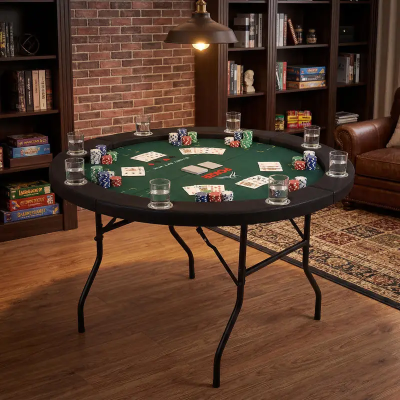 48 Inch Foldable Poker Table with 8 Cup Holders and Padded Edges-Green
48 Inch Foldable Poker Table with 8 Cup Holders and Padded Edges-Green