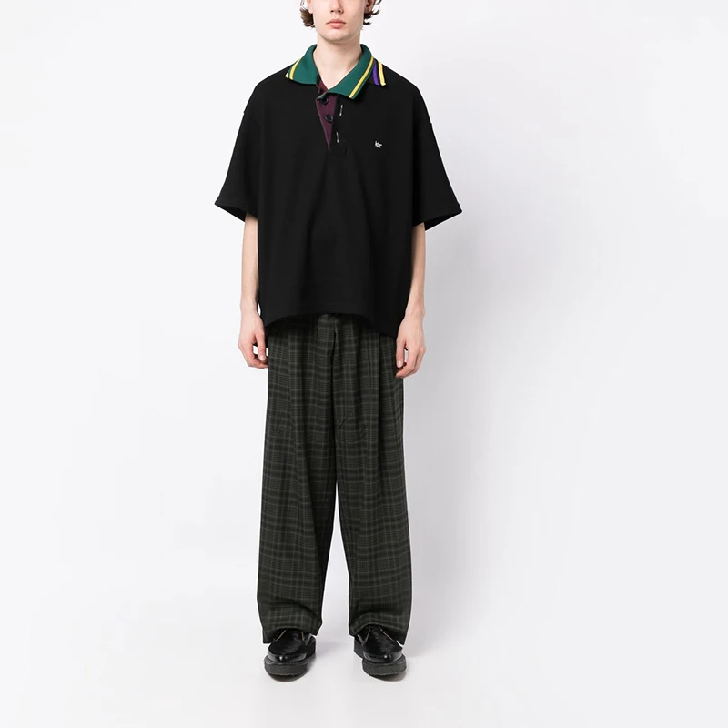 Loose Asymmetric Layered Collar Men's T-irt Bla irt Purple Summer Faion Brand KOLOR Youth ular ort Sve
Loose Asymmetric Layered Collar Men's T-irt Bla irt Purple Summer Faion Brand KOLOR Youth ular ort Sve