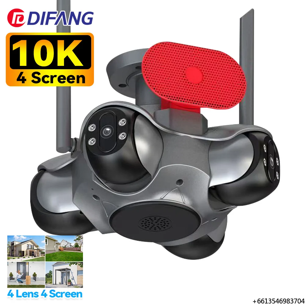New 20MP CMOS Wireless Outdoor Security Camera Speaker Night Vision Smart Home 4-lens 4-screen PTZ Camera System Cloud Storage
New 20MP CMOS Wireless Outdoor Security Camera Speaker Night Vision Smart Home 4-lens 4-screen PTZ Camera System Cloud Storage