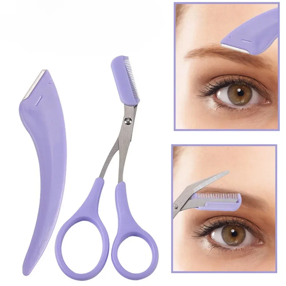 Stainless Steel Eyebrow Trimmer Set 2PCS Portable Eyebrow Scissors with Comb Brow Knife Hair Removal Razor Facial Makeup Tools
Stainless Steel Eyebrow Trimmer Set 2PCS Portable Eyebrow Scissors with Comb Brow Knife Hair Removal Razor Facial Makeup Tools