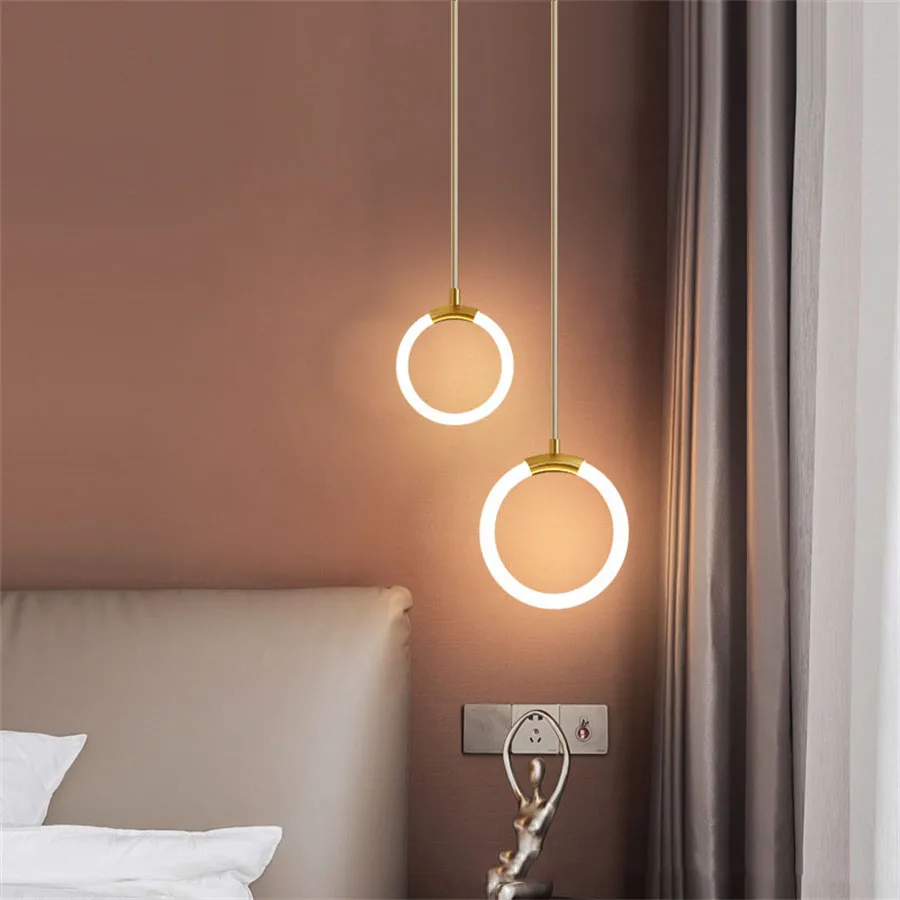 Luxury Golden Ring Led Pendant Light Art Decor Bedroom Bedside Hanging Light Droplight Circular Kitchen Shop Bar Pendant Lamp
Luxury Golden Ring Led Pendant Light Art Decor Bedroom Bedside Hanging Light Droplight Circular Kitchen Shop Bar Pendant Lamp
