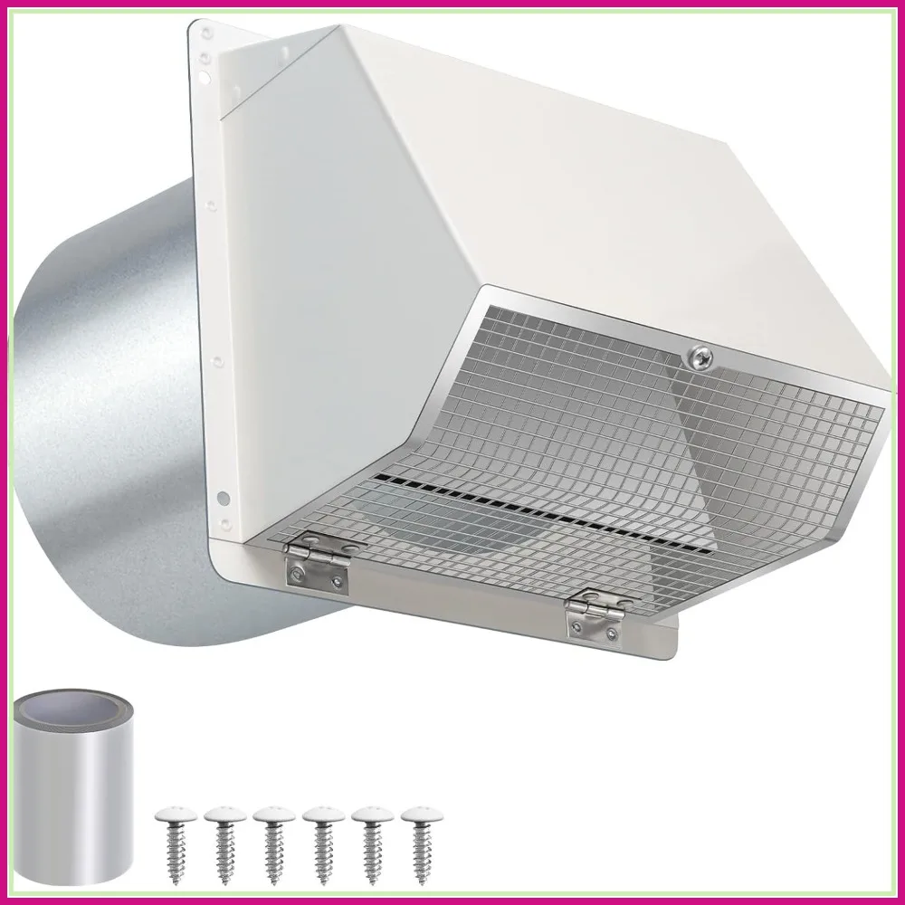 7 Inch Wall Vent Hood with Damper and Screen, Galvanized Steel Exhaust Cover for Dryer Bathroom Kitchen
7 Inch Wall Vent Hood with Damper and Screen, Galvanized Steel Exhaust Cover for Dryer Bathroom Kitchen
