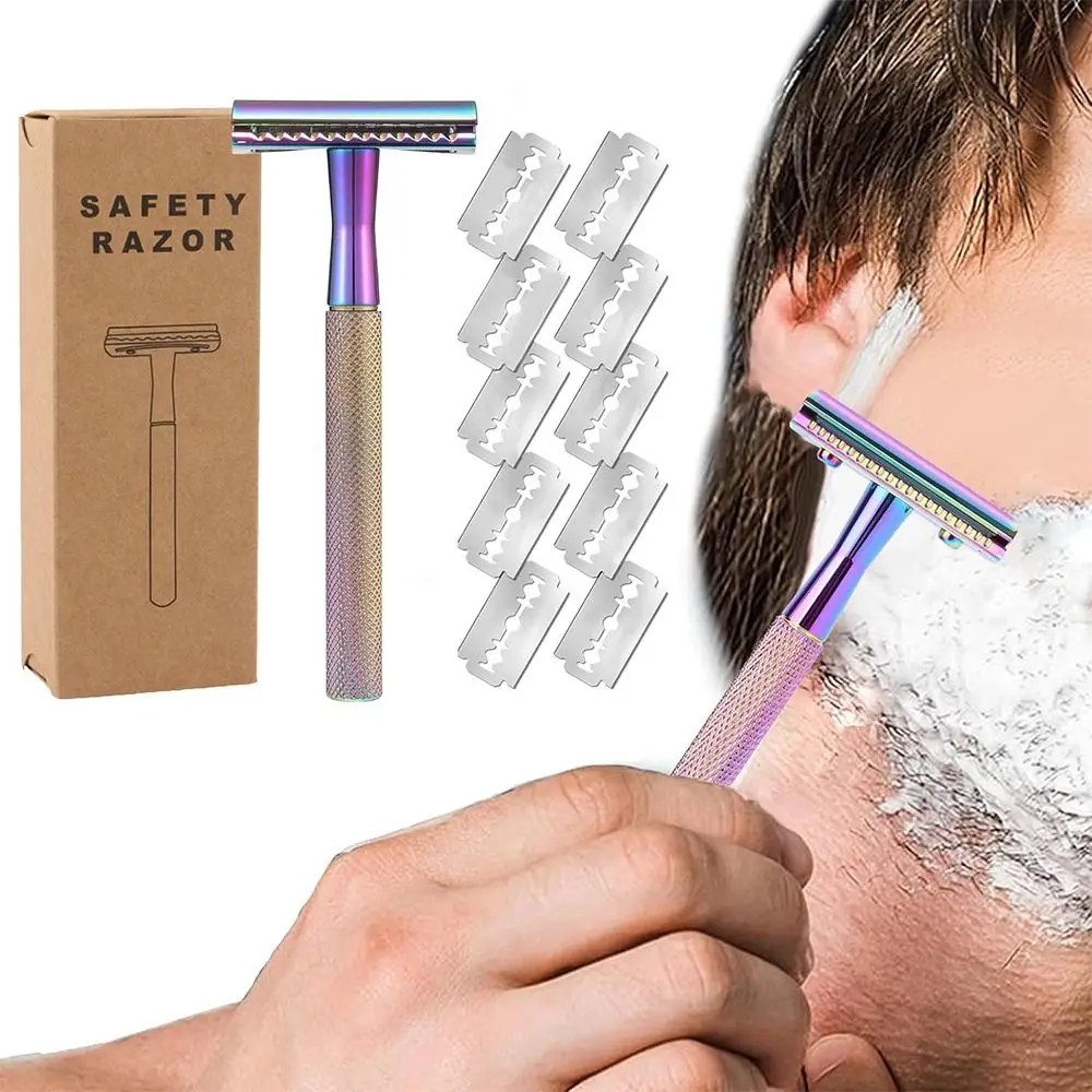 New With 10 Premium Razor Blade Safety Razor Stainless Steel Comfort Double Edge Razor Reusable Hair Shaver for Men and Women
New With 10 Premium Razor Blade Safety Razor Stainless Steel Comfort Double Edge Razor Reusable Hair Shaver for Men and Women