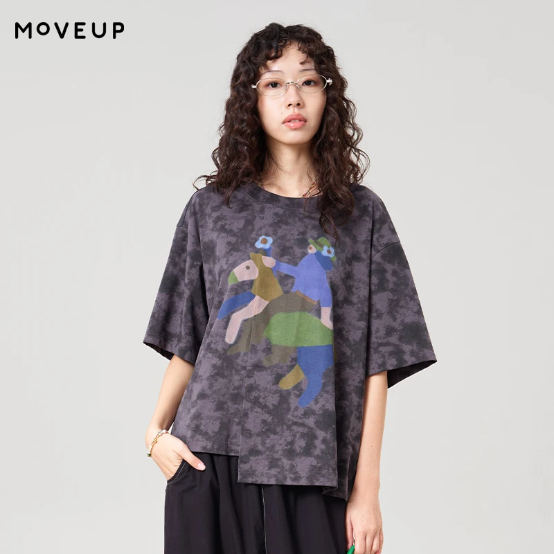 MOVEUP Short Sleeved Round Neck T-Shirt 2026 Summer New Cartoon Character Riding Print Asymmetric Slit Women's Top 3ELX10532
MOVEUP Short Sleeved Round Neck T-Shirt 2026 Summer New Cartoon Character Riding Print Asymmetric Slit Women's Top 3ELX10532