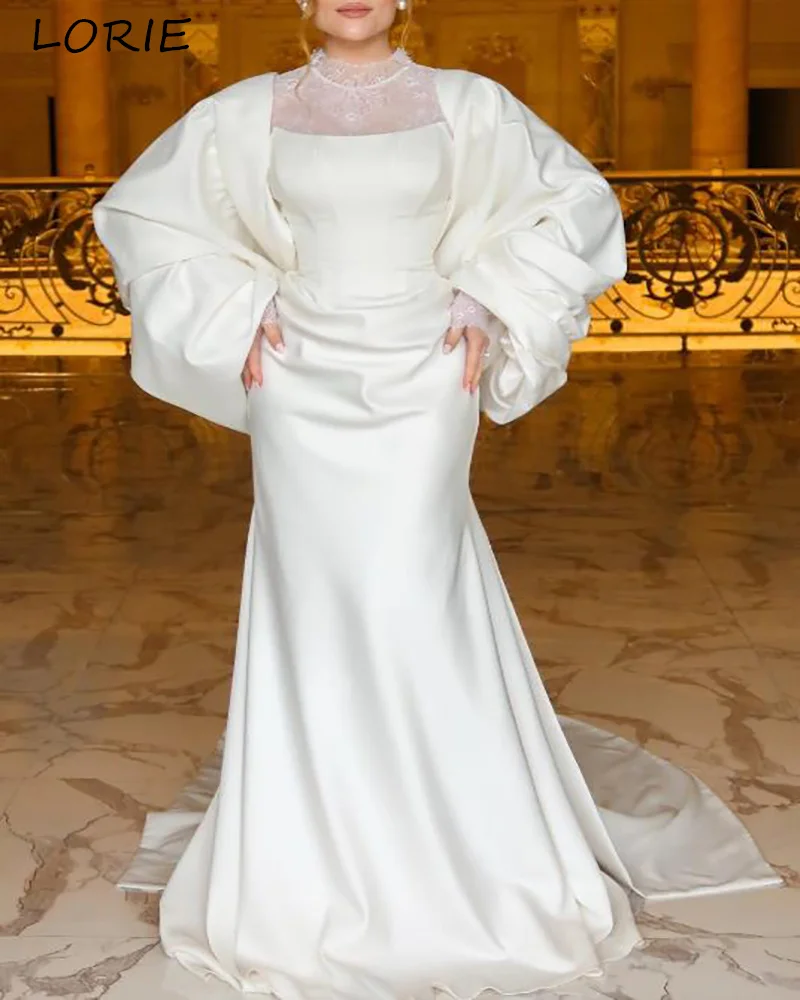 LORIE Off Shoulder Modern Memraid Wedding Dress Bow High Collar Musluim Bride Gown Customized Plus Size Tulle Party Dresses 2027
LORIE Off Shoulder Modern Memraid Wedding Dress Bow High Collar Musluim Bride Gown Customized Plus Size Tulle Party Dresses 2027