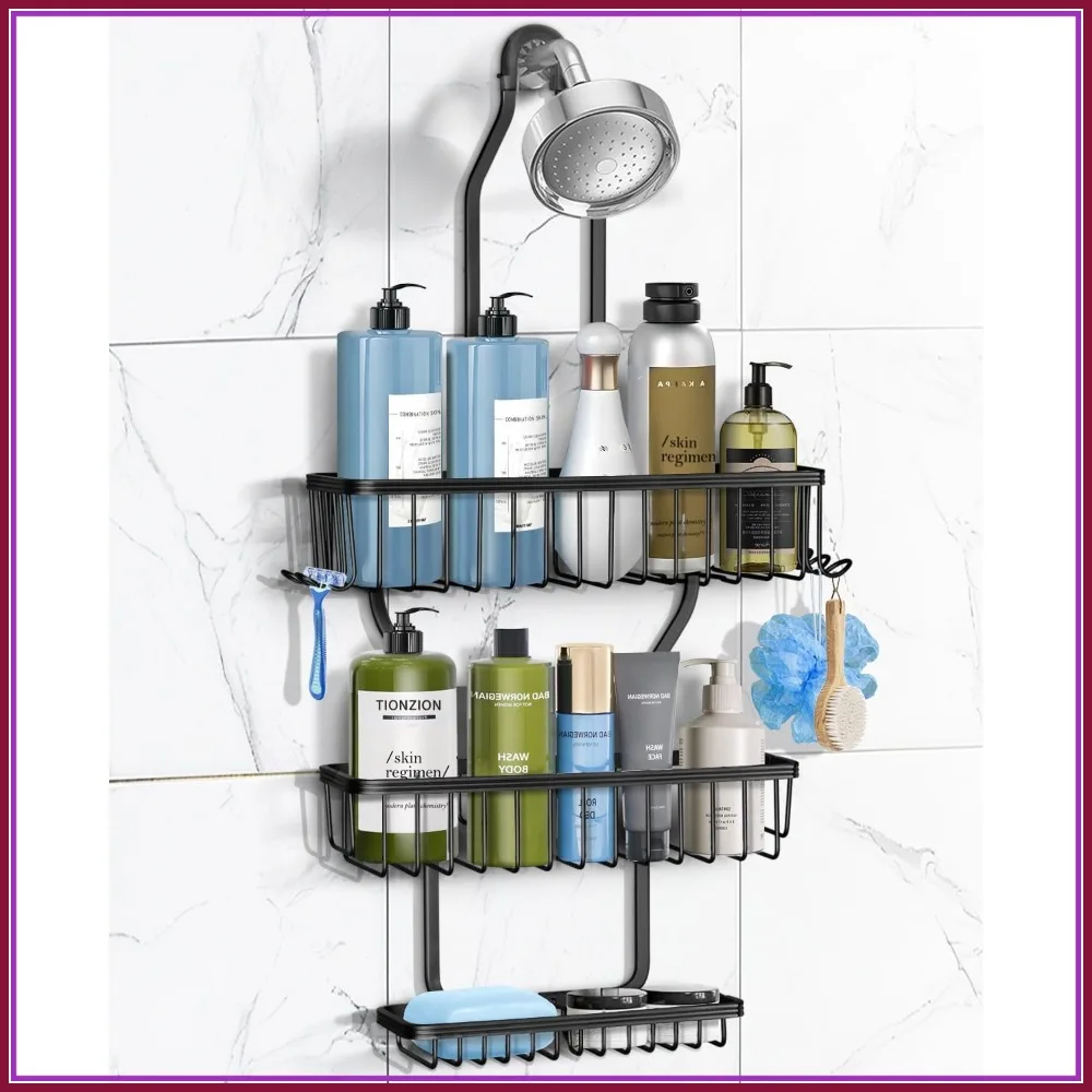 Shower Caddy Hanging - Never Rust Shower Organizer - Aluminum Over the Shower Head Caddy with Soap Basket and 6 Hooks
Shower Caddy Hanging - Never Rust Shower Organizer - Aluminum Over the Shower Head Caddy with Soap Basket and 6 Hooks