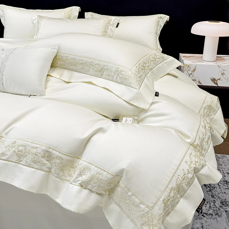600TC Egyptian Cotton Luxury Embroidery Hotel Style Solid Color Bedding Set Duvet Cover Flat/Fitted Bed Sheet Pillowcases 4Pcs
600TC Egyptian Cotton Luxury Embroidery Hotel Style Solid Color Bedding Set Duvet Cover Flat/Fitted Bed Sheet Pillowcases 4Pcs