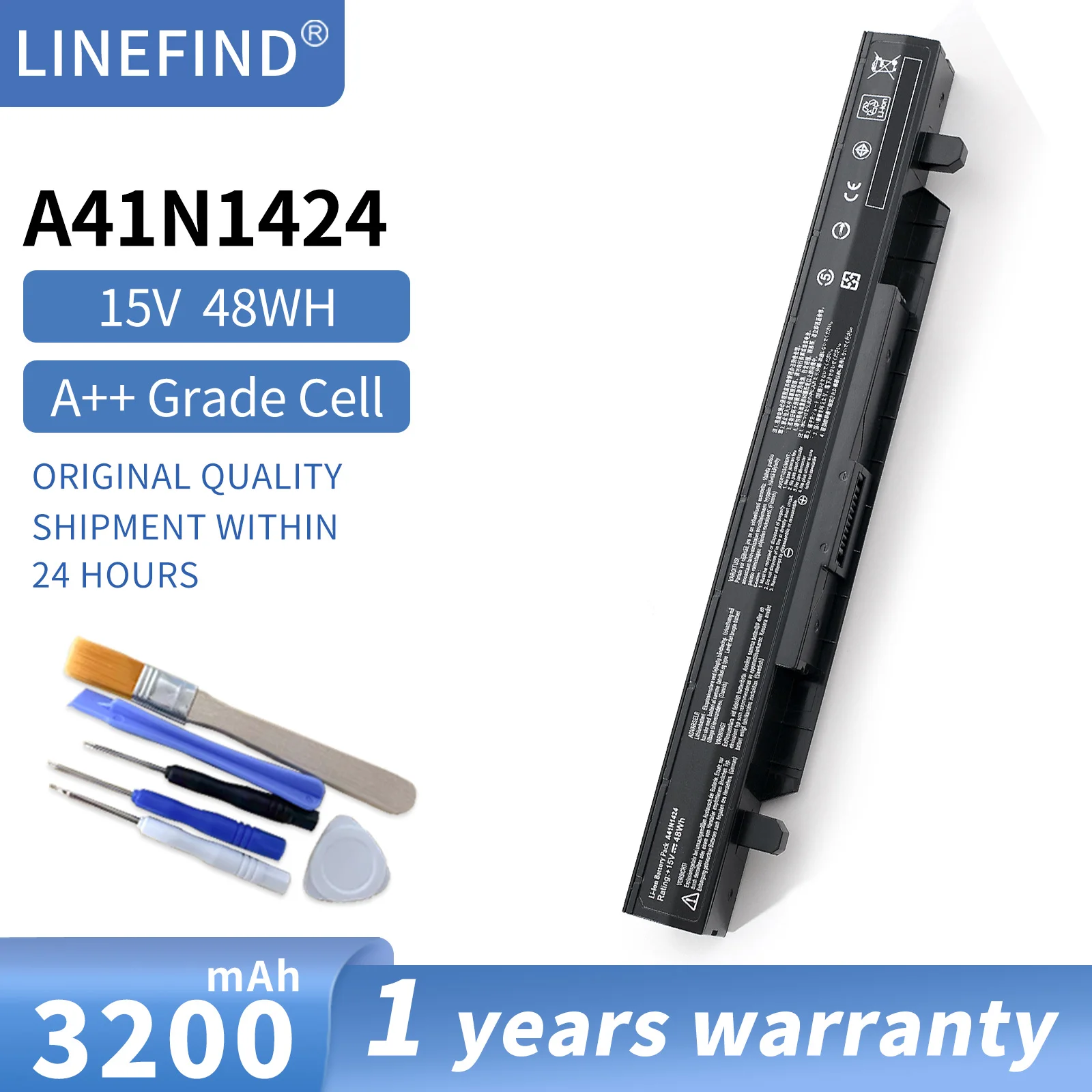 48WH A41N1424 Аккумулятор для ноутбука ASUS ROG ZX50 ZX50J ZX50JX ZX50V ZX50VW GL552 GL552VW GL552J GL552JX GL552V
48WH A41N1424 Аккумулятор для ноутбука ASUS ROG ZX50 ZX50J ZX50JX ZX50V ZX50VW GL552 GL552VW GL552J GL552JX GL552V