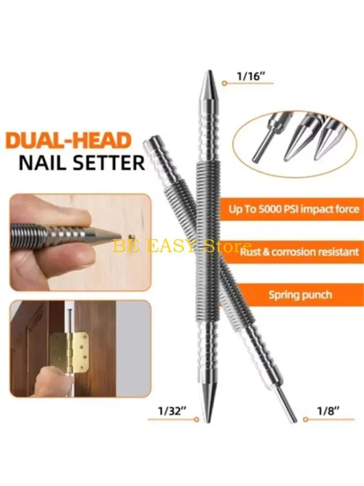 E28F 2Pieces Hammerless Double Head Spring Set Tool Durability Heat Treated Steel Tool and Hinge Pin Tool
E28F 2Pieces Hammerless Double Head Spring Set Tool Durability Heat Treated Steel Tool and Hinge Pin Tool