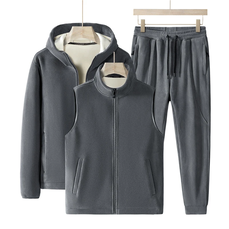 Outdoor Sports Windproof Suit for Men Fashion Casual Men Sets 3 Pieces Coats + Vests + Pants Winter Warm Sportswear Plus Size
Outdoor Sports Windproof Suit for Men Fashion Casual Men Sets 3 Pieces Coats + Vests + Pants Winter Warm Sportswear Plus Size
