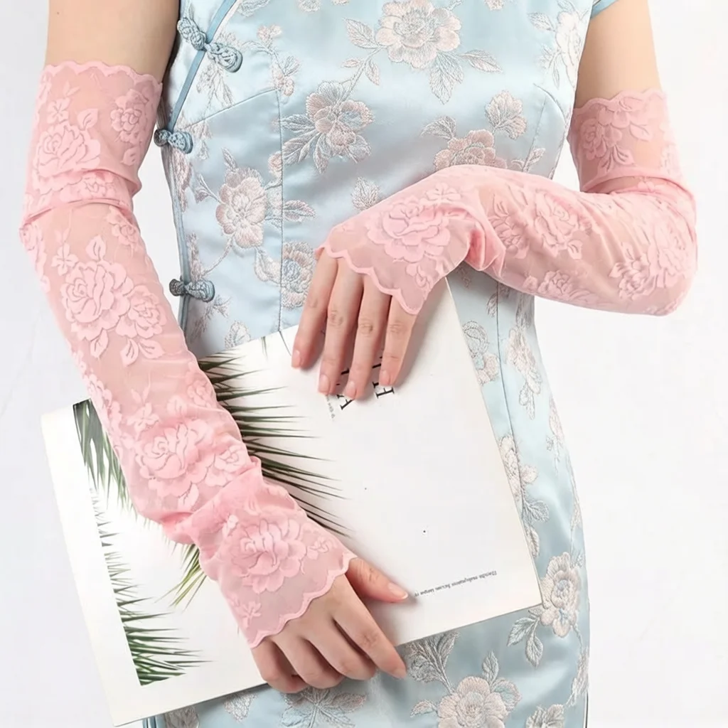Summer Flowers Sunscreen Arm Cover Thin Finger Less Gloves Arm Sleeves Mesh Lace Sunshade Driving Cycling Wedding Finger Mittens
Summer Flowers Sunscreen Arm Cover Thin Finger Less Gloves Arm Sleeves Mesh Lace Sunshade Driving Cycling Wedding Finger Mittens