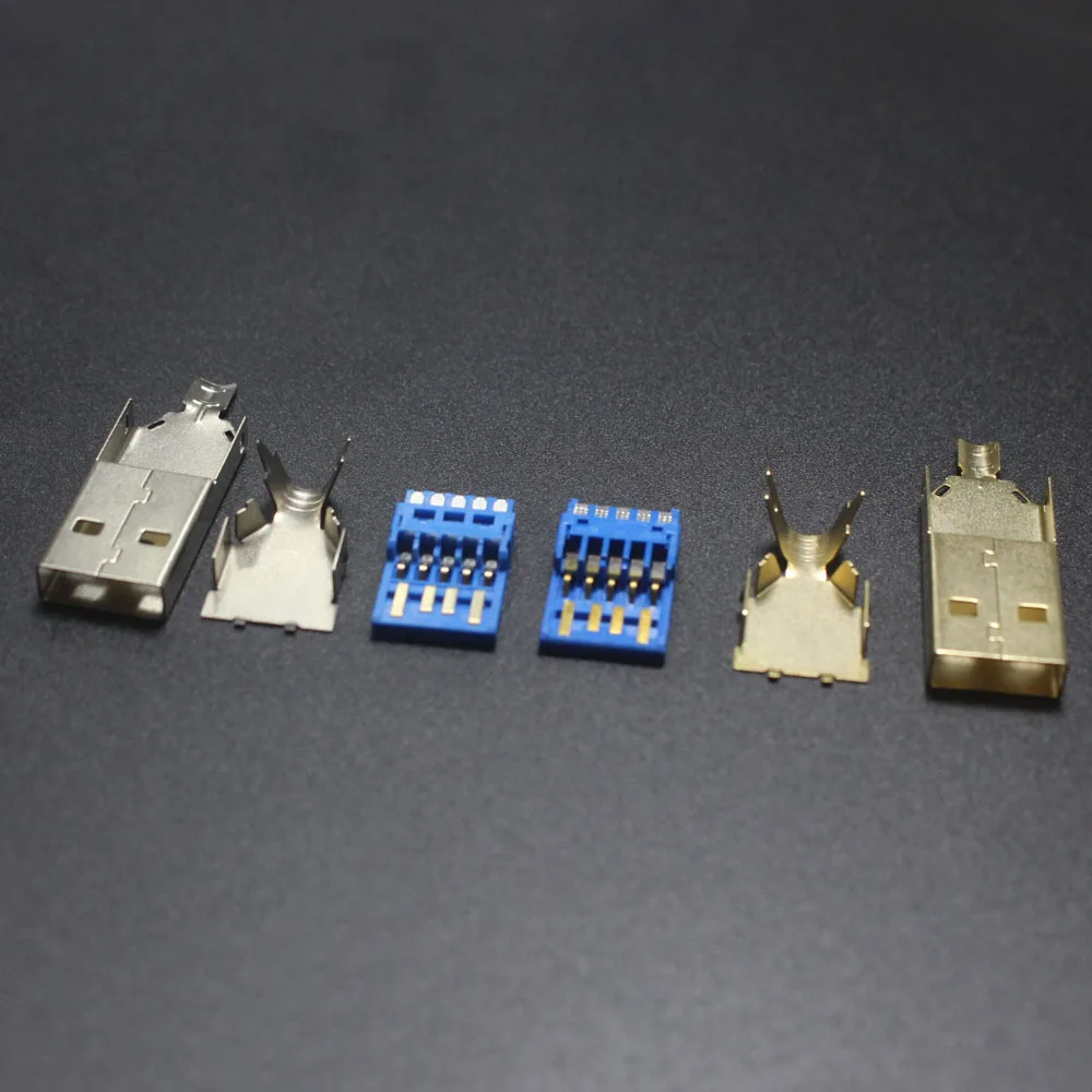 50sets USB 3.0 Type A Male Plug Connector Kit Solder Type with Metal Housing Blue Insulator Gold/Nickel Plated for USB Cable
50sets USB 3.0 Type A Male Plug Connector Kit Solder Type with Metal Housing Blue Insulator Gold/Nickel Plated for USB Cable